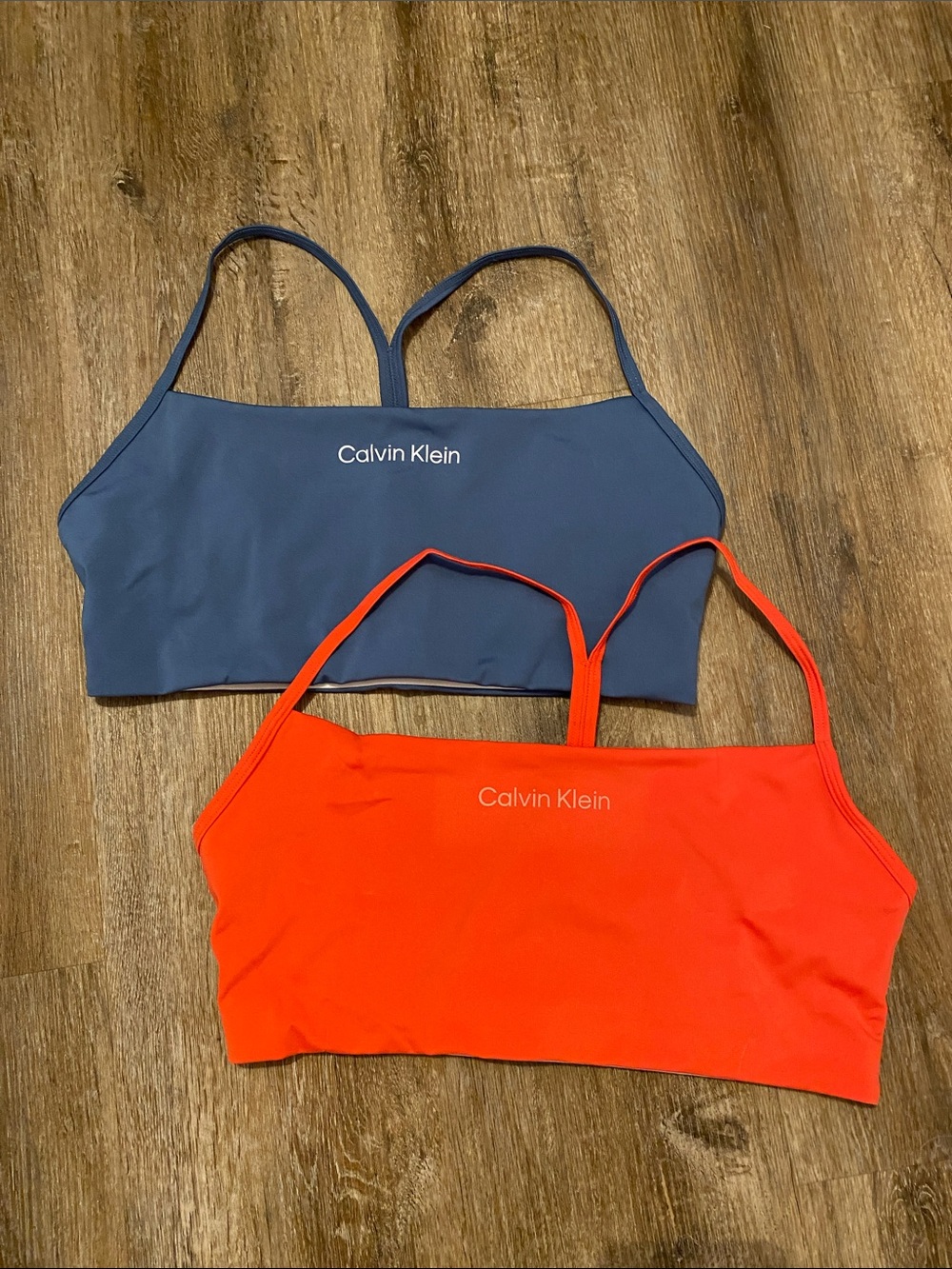Calvin Klein Sports Bra Duo - Navy & Bright Orange (brand new)